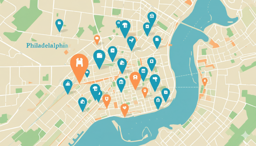 Ai generated Philadelphia map